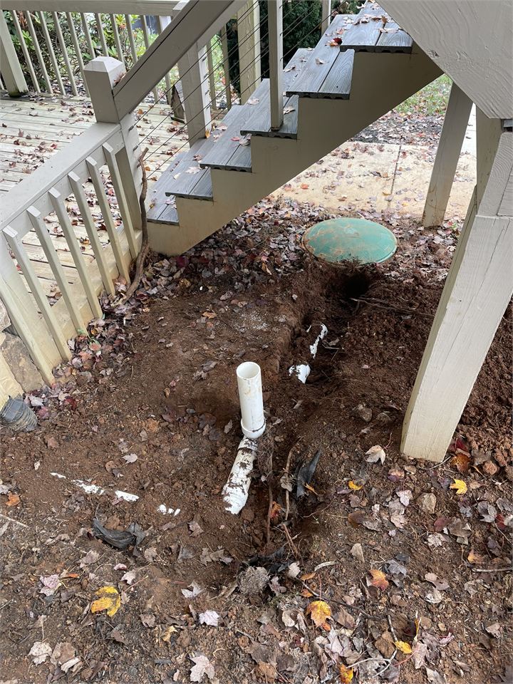 Leak repair work in progress